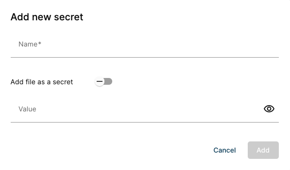 New Secret Modal