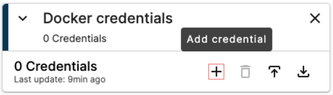 Adding a credential Adding a credential