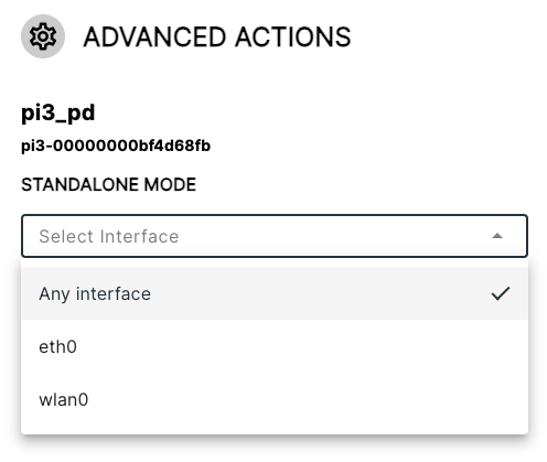 Interface options Interface options