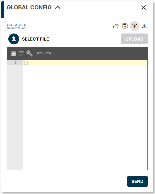 Uploading a configuration from a JSON file Uploading a configuration from a JSON file