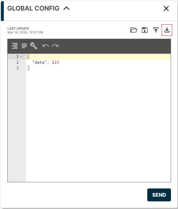 Downloading a configuration to a JSON file Downloading a configuration to a JSON file