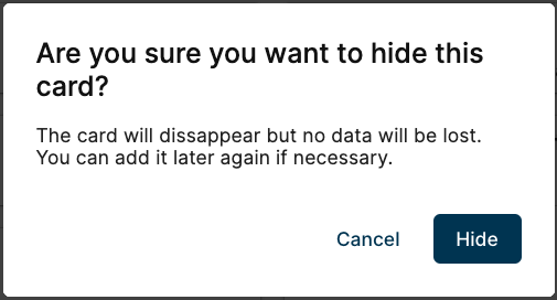 Hide Credentials Card Hide Credentials Card