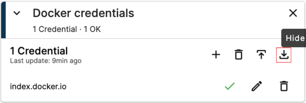 Hide Credentials Card Hide Credentials Card