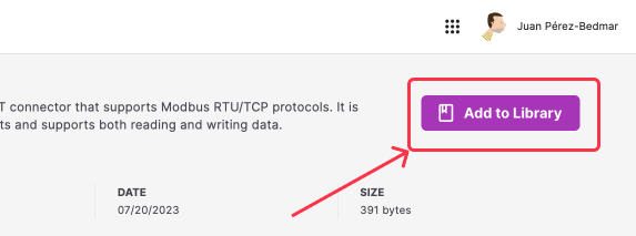 Add to Library button