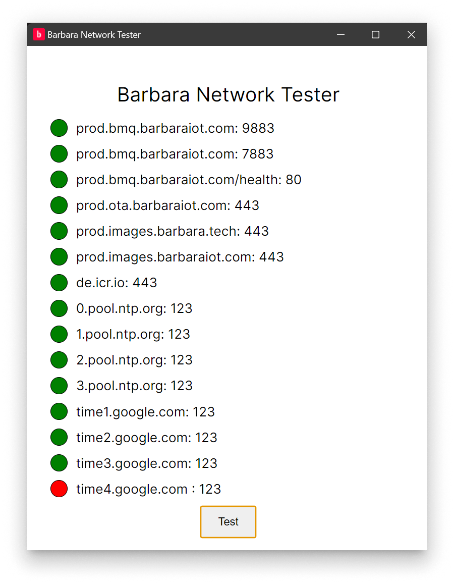 Barbara Network Tester