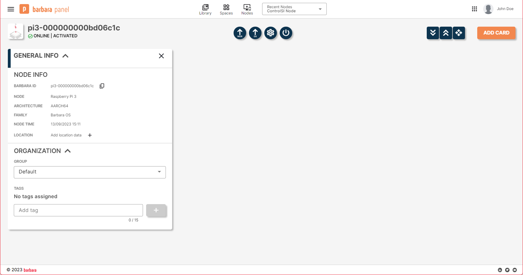 General Info card General Info card