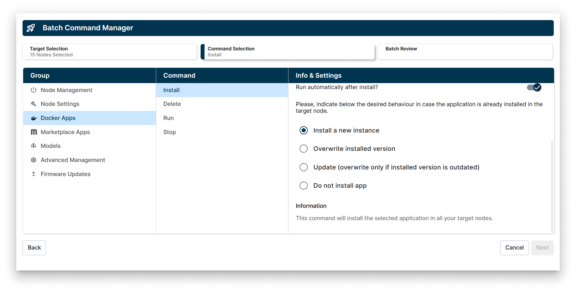 Install Policy the Docker Apps Batch Wizard Install Policy the Docker Apps Batch Wizard