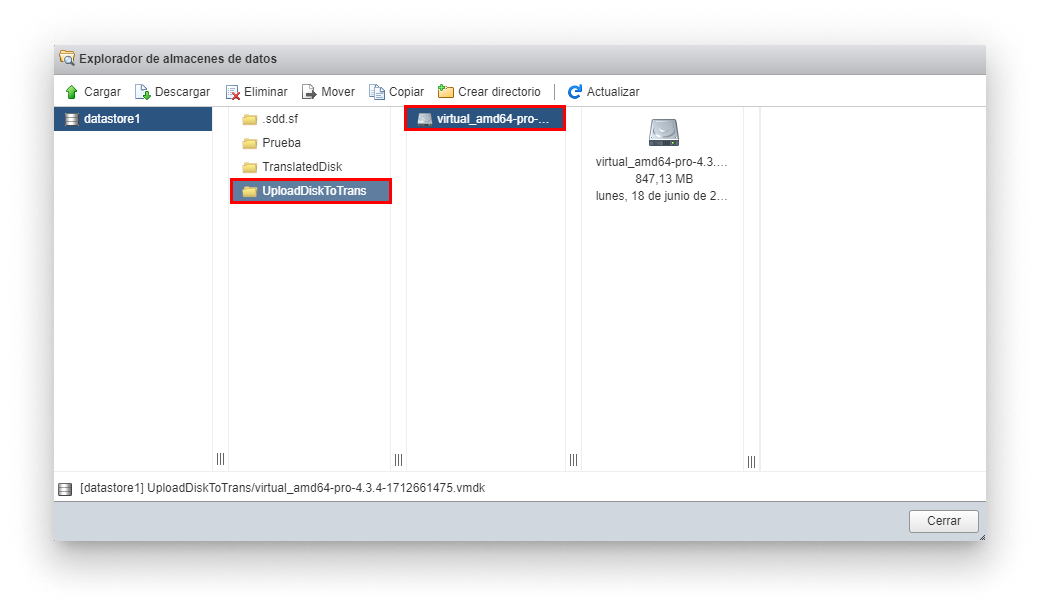 Upload original disk