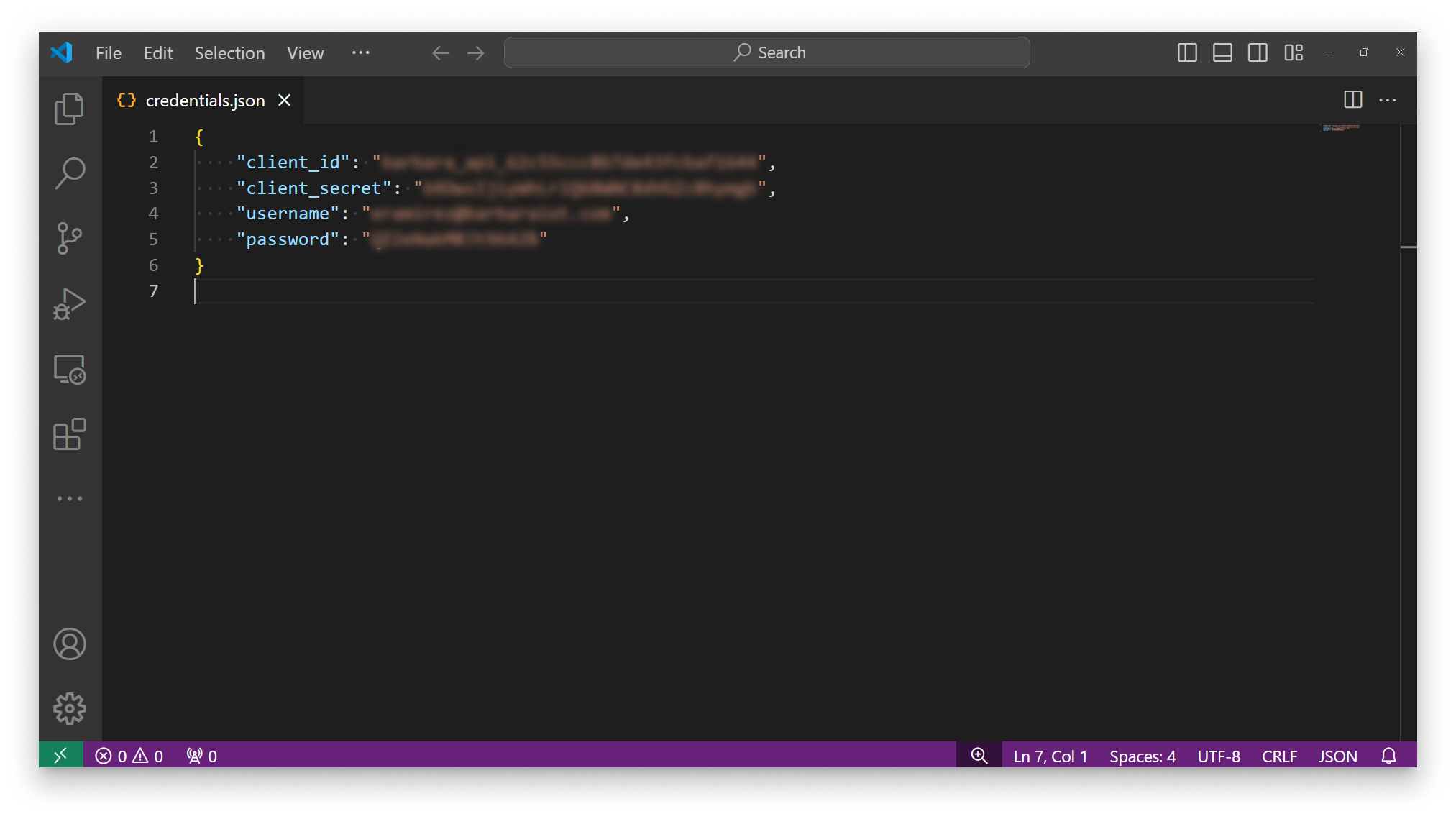 Fill in credentials Fill in credentials
