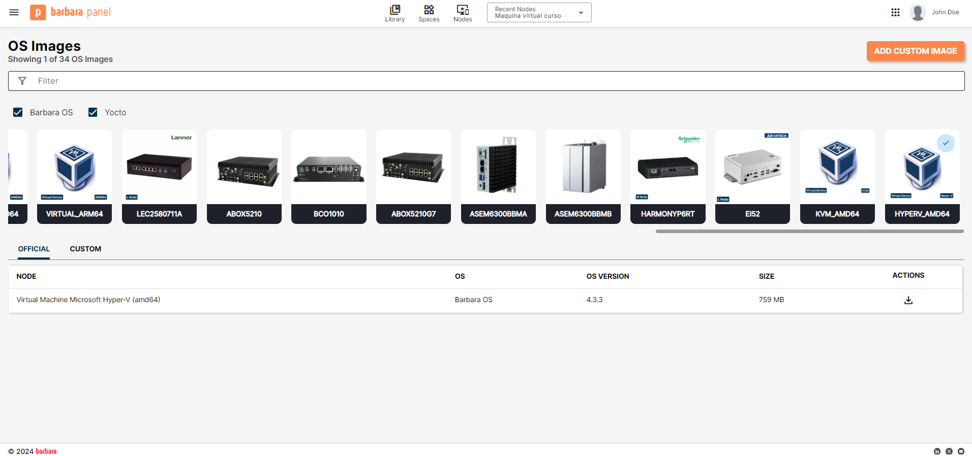 Downloading Hyper-V OS Image