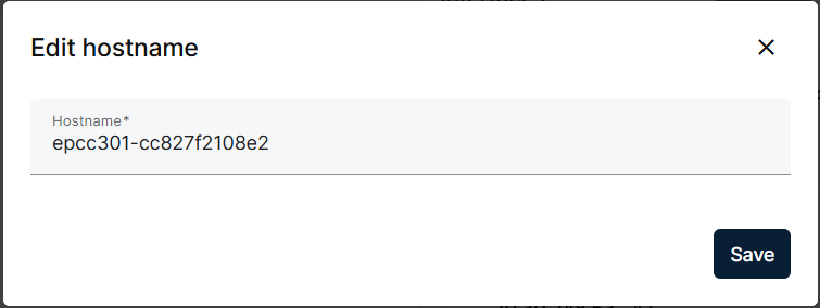 Hostname Edit Pop-Up HOSTNAME Edit Pop-Up