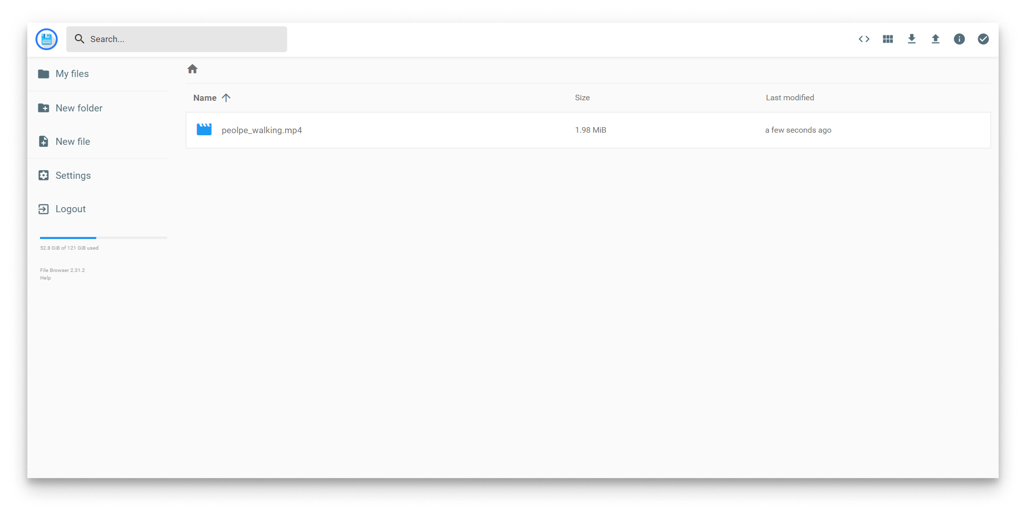 Filebrowser file uploaded Filebrowser file uploaded