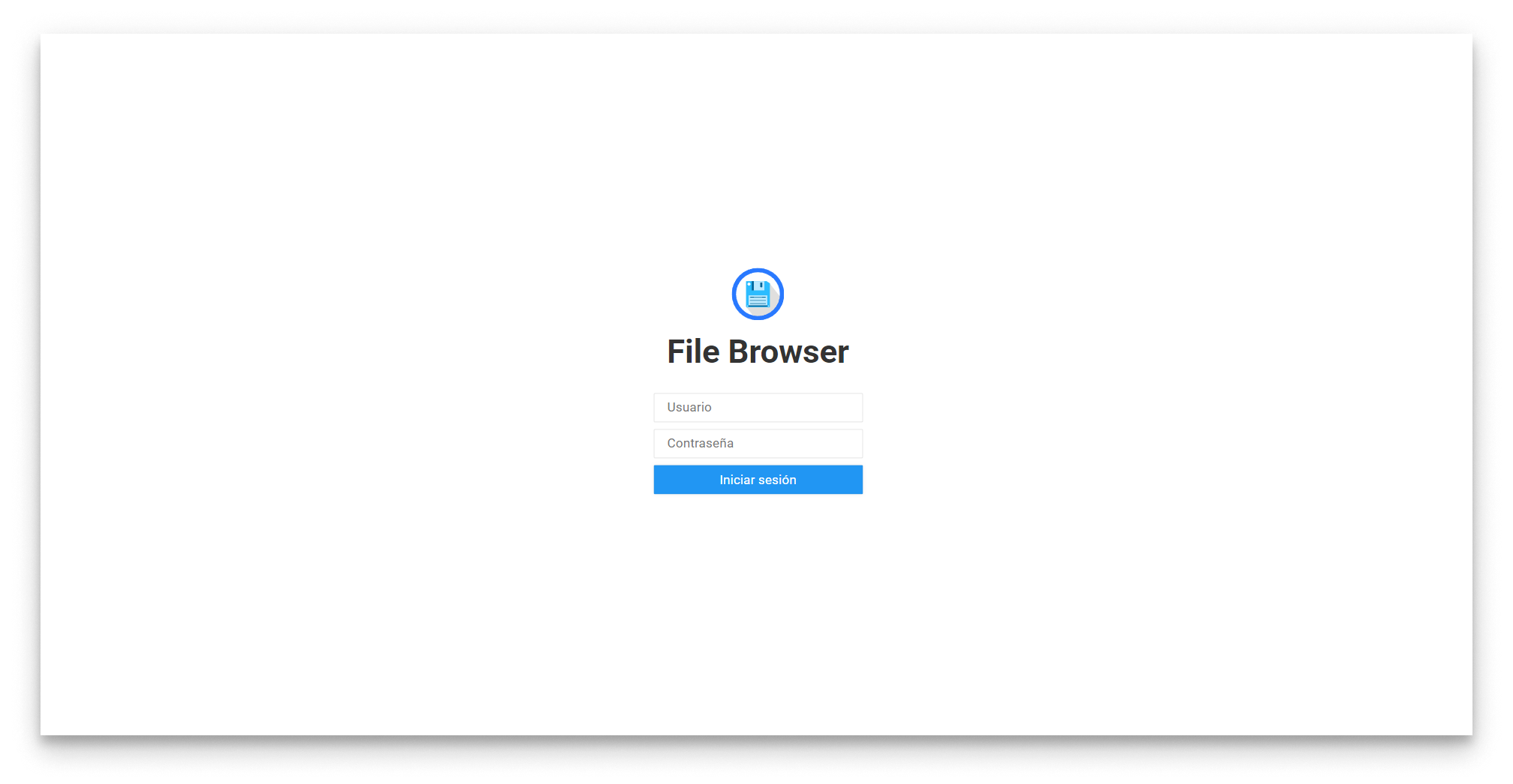 File browser web interface - Login File browser web interface - Login