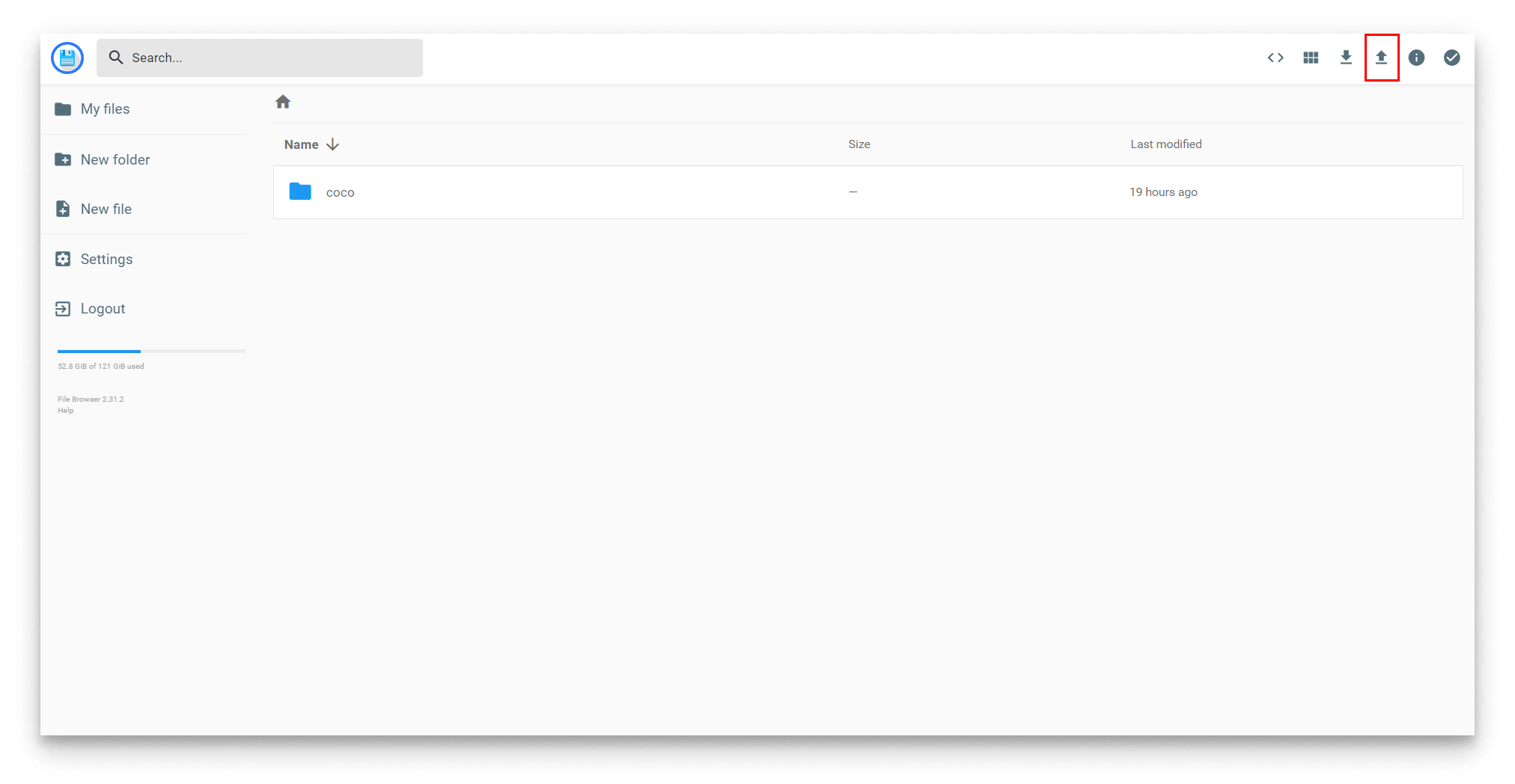 File browser web interface - Upload File browser web interface - Upload