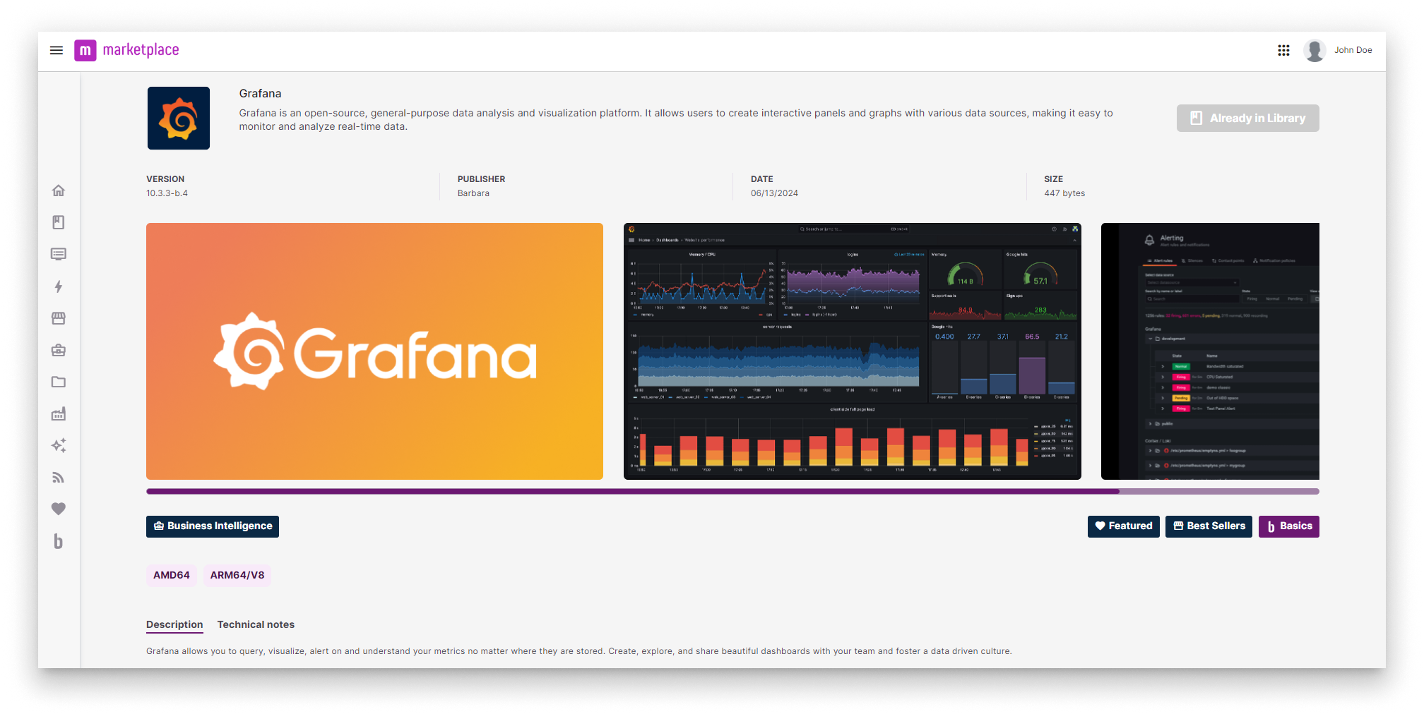 Grafana in Barbara Marketplace Grafana in Barbara Marketplace