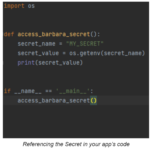 Referencing a secret
