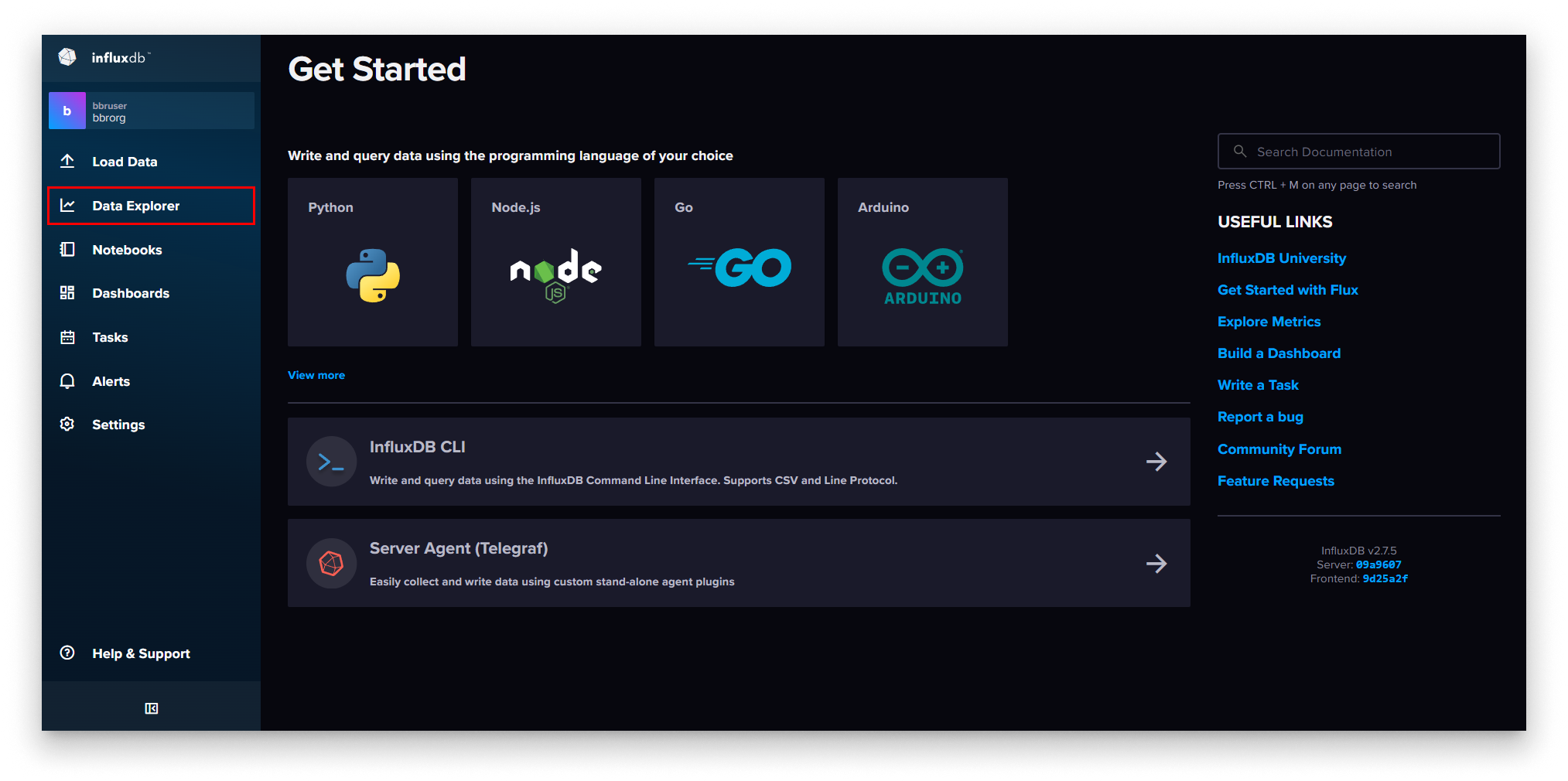 InfluxDB Select Data Explorer InfluxDB Select Data Explorer
