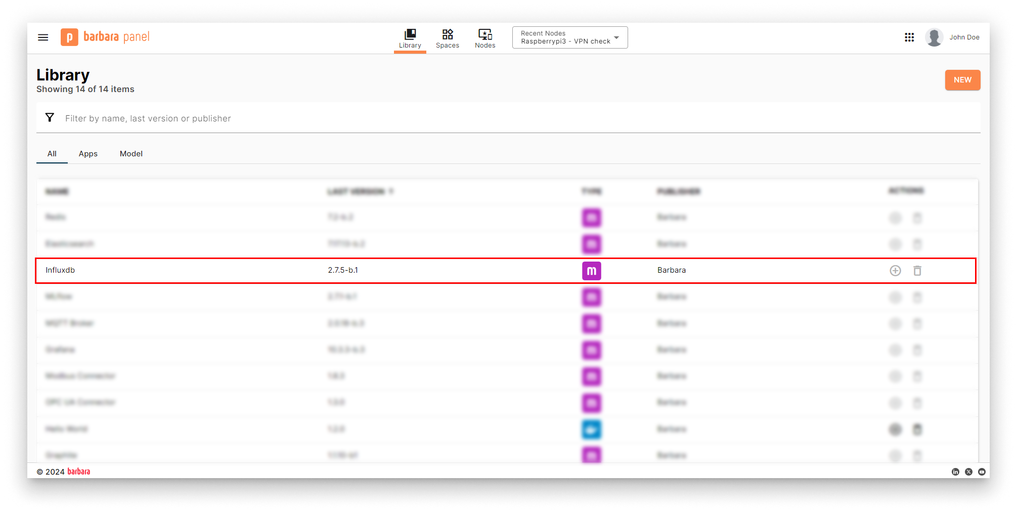 InfluxDB in Panel's library InfluxDB in Panel's library