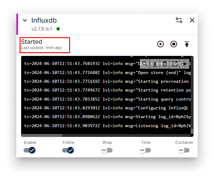 InfluxDB installed InfluxDB installed