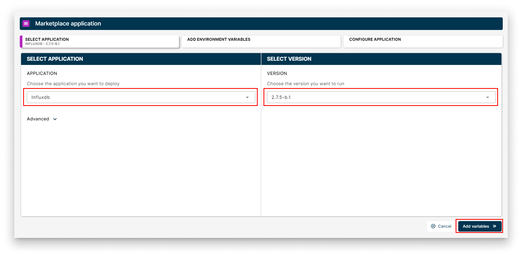 Select InfluxDB Select InfluxDB