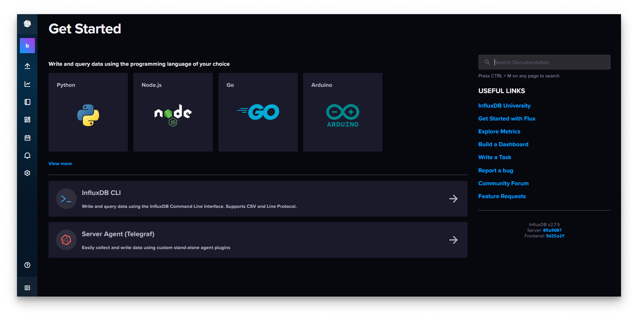 InfluxDB Login InfluxDB Login
