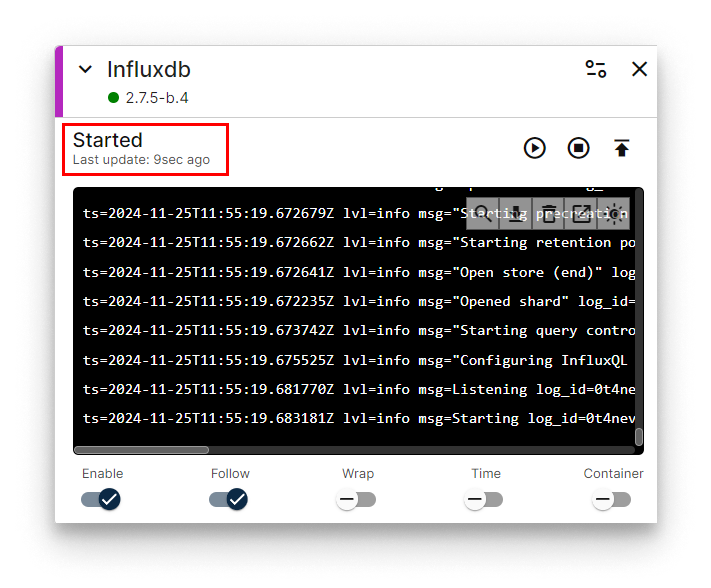 InfluxDB installed InfluxDB installed