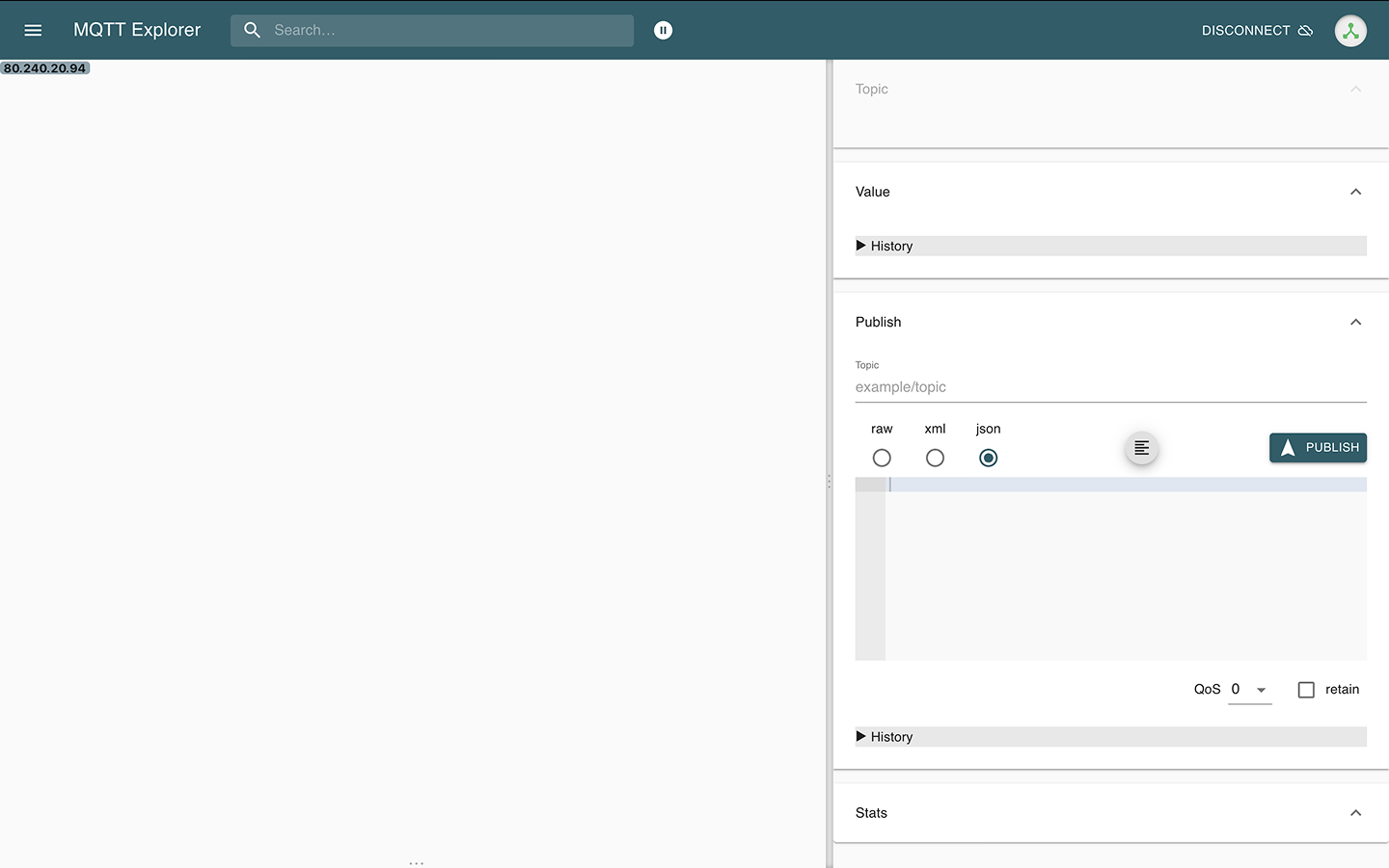 Successful connection to the broker
