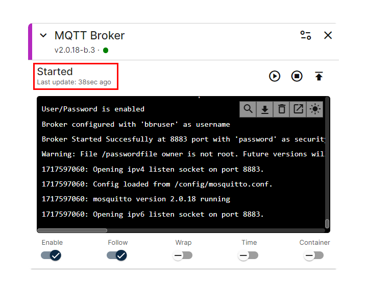MQTT Broker installed MQTT Broker installed