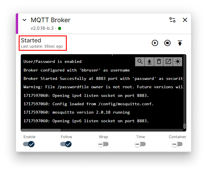MQTT Broker installed MQTT Broker installed