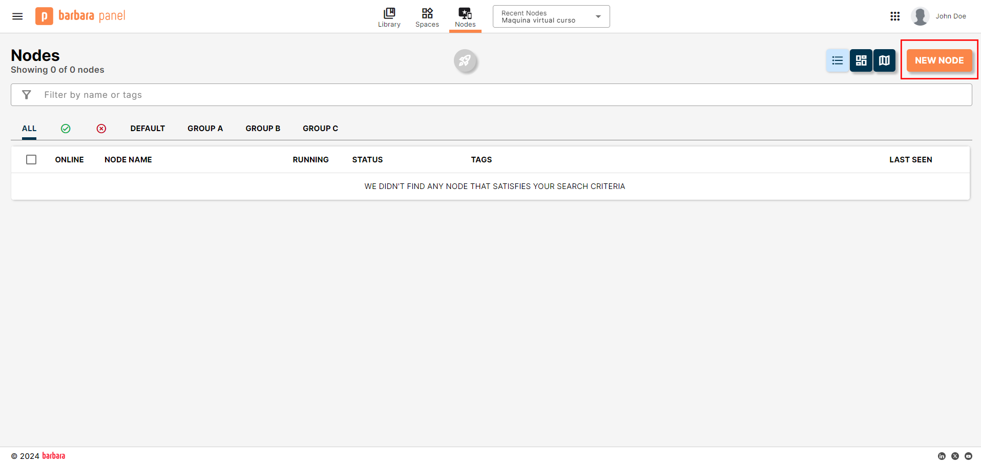 Panel Node List View Panel Node List View