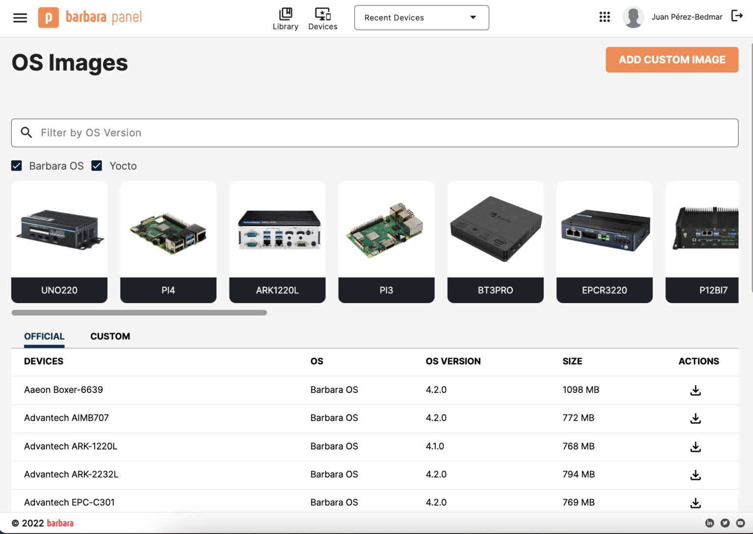 OS Images View OS Images View