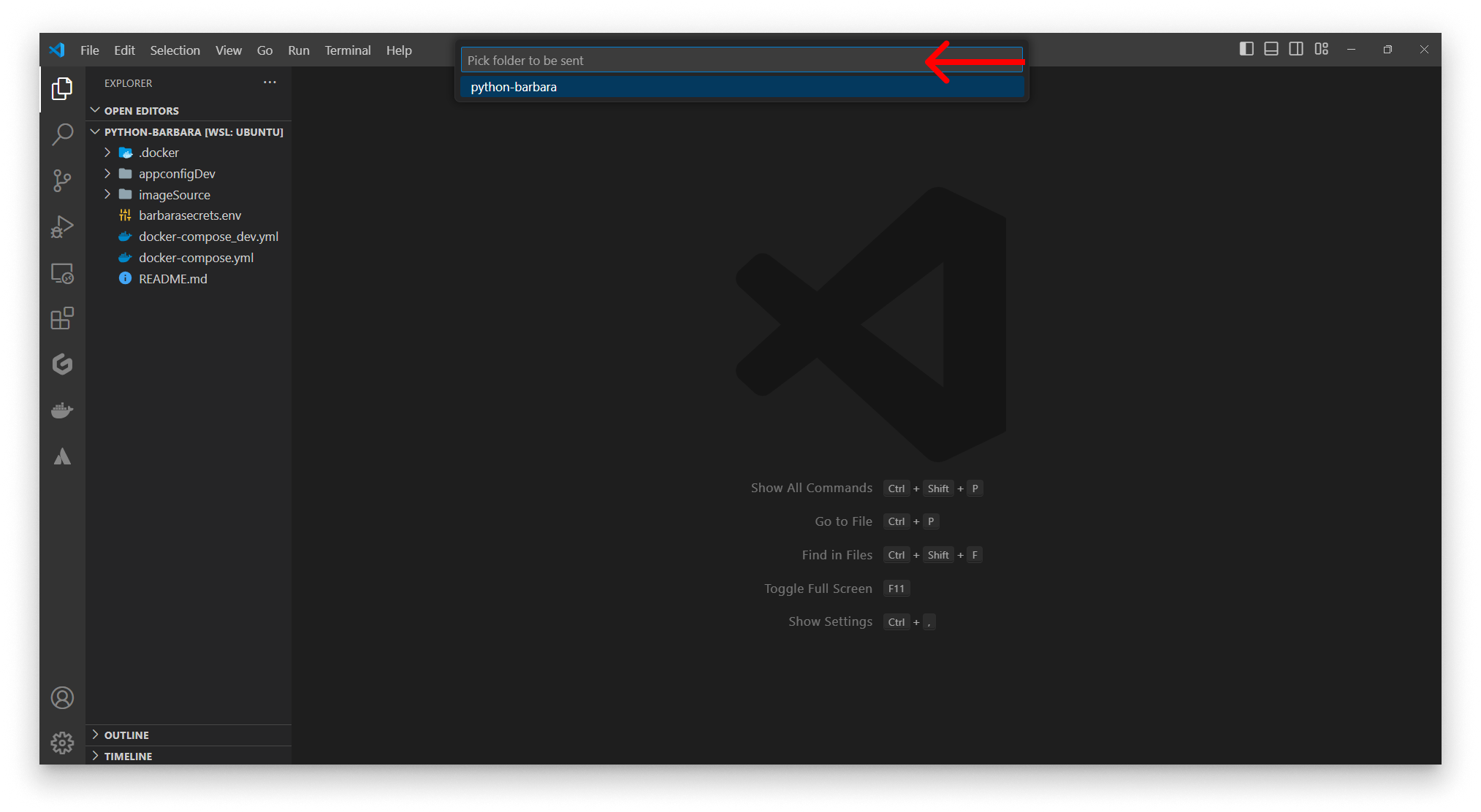 Select folder to upload