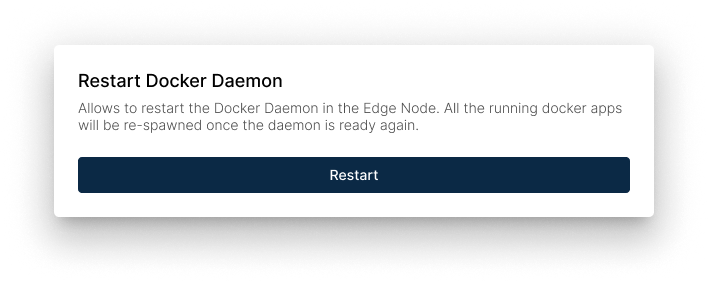 Restart Docker Daemon Restart Docker Daemon