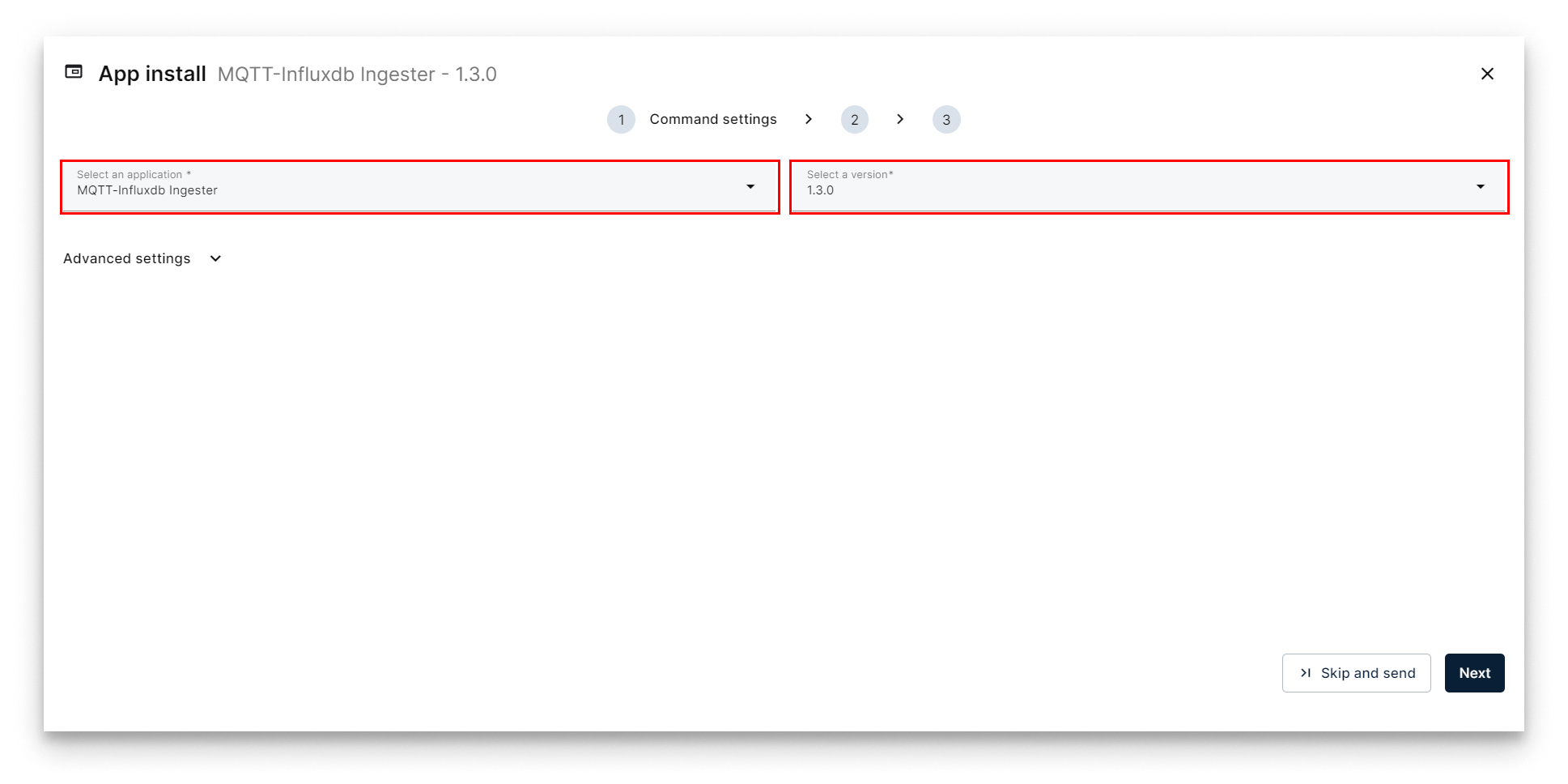 Select MQTT-InfluxDB Ingester Select MQTT-InfluxDB Ingester