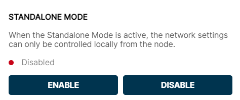 Standalone Mode Disabled Standalone Mode Disabled