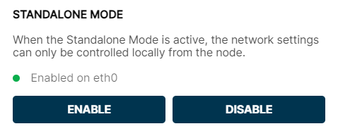 Disabling Standalone Mode Disabling Standalone Mode