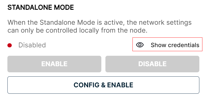Show Credentials Show Credentials