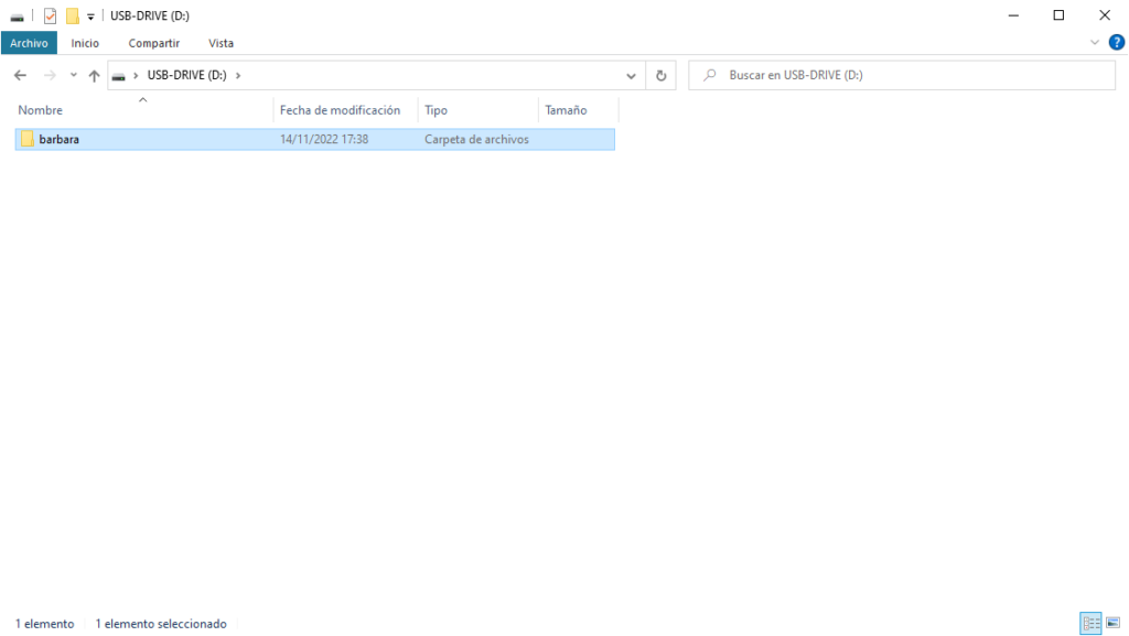 Barbara folder in USB root Barbara folder in USB root
