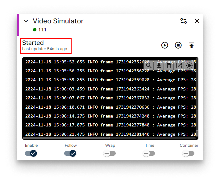 Video Simulator installed Video Simulator installed