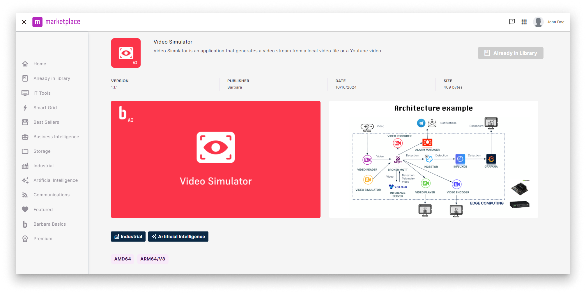 Video Simulator in Barbara Marketplace Video Simulator in Barbara Marketplace