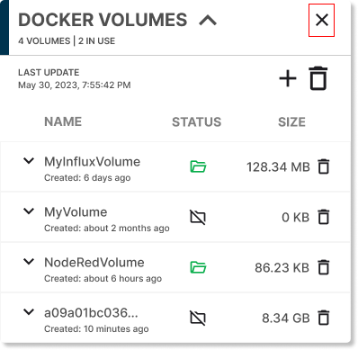 Hide Docker Volumes Card