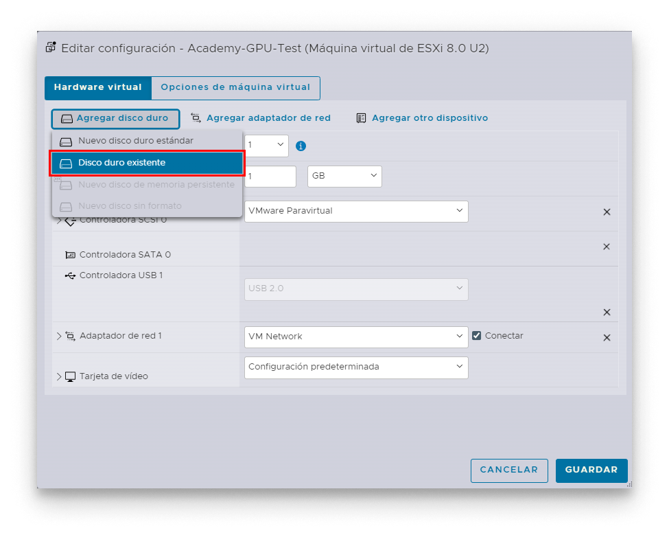 Add Existing Hard Drive