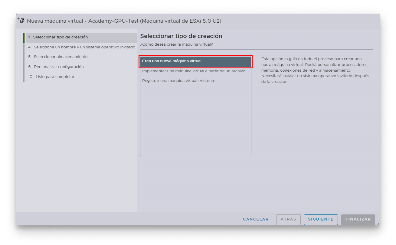 Add VM in VSphere