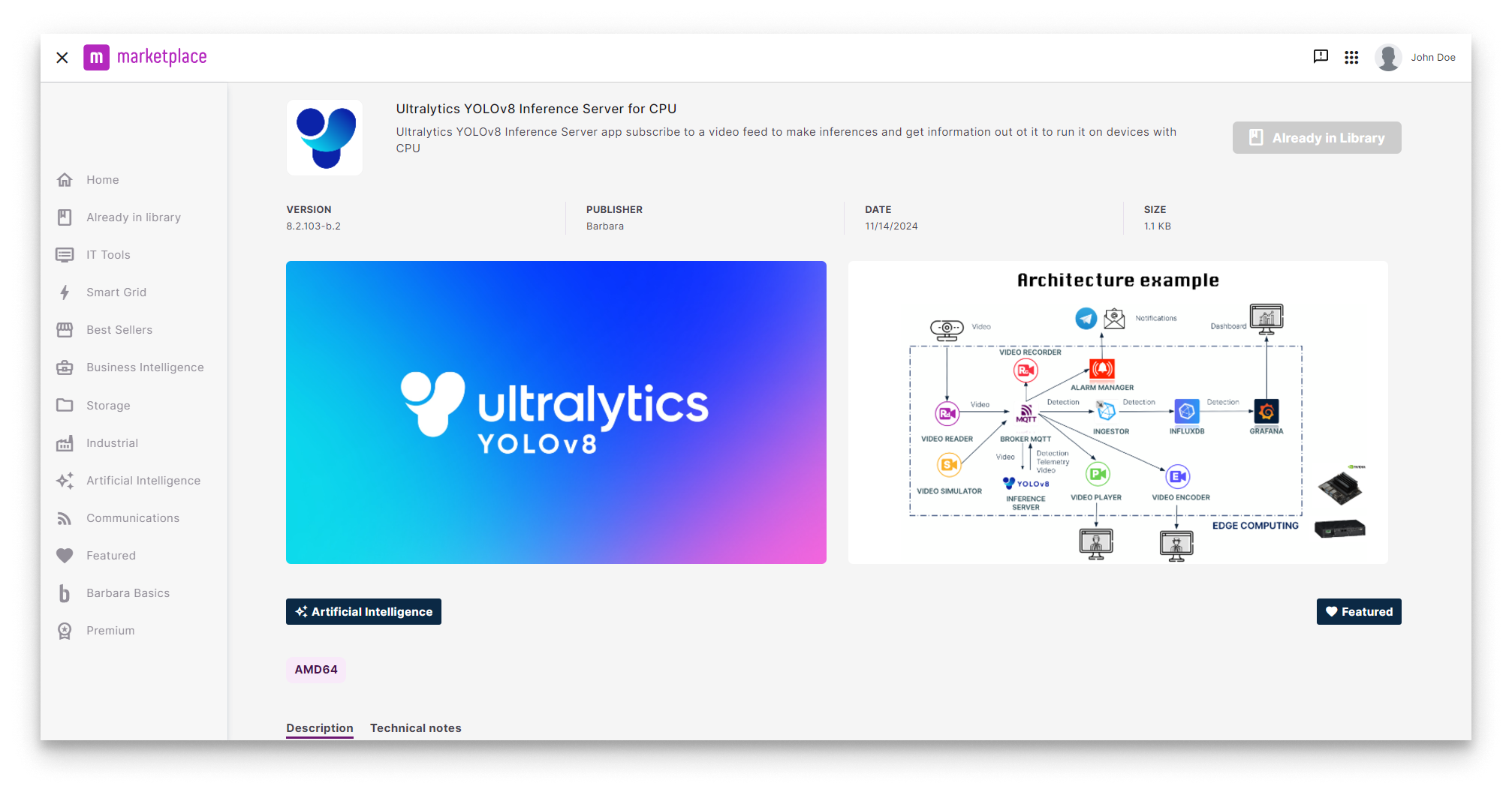 YOLOv8 in Barbara Marketplace YOLOv8 in Barbara Marketplace